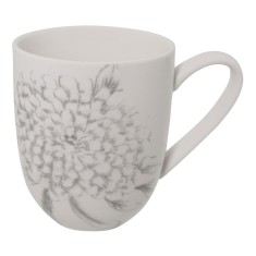 Cana ceramica alba Flowers 11x8x9 cm