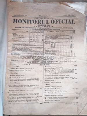 MONITORUL OFICIAL - PARTEA I a LEGI DECRETE, 1943, Nr.153 foto