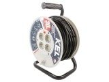 Prelungitor alimentare 3x1,5mm2 KEL cu 4 prize bobinat PVC negru