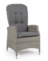 Scaun cu spatar din impletitura imitatie rattan gri Darrel 61 cm x 72 cm x 112 h x 49 h1 x 64.5 h2 foto