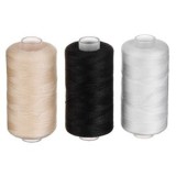 Set Bobine Ață, 3 Bucăți, Bej, Negru și Alb, 500m fiecare, CMCLASS
