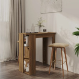 VidaXL Masă de bar cu raft, stejar maro, 102x50x103,5 cm, PAL