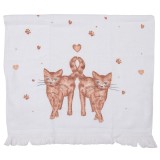 Cumpara ieftin Prosop de maini si fata bumbac maro alb Pisicute 40x66 cm