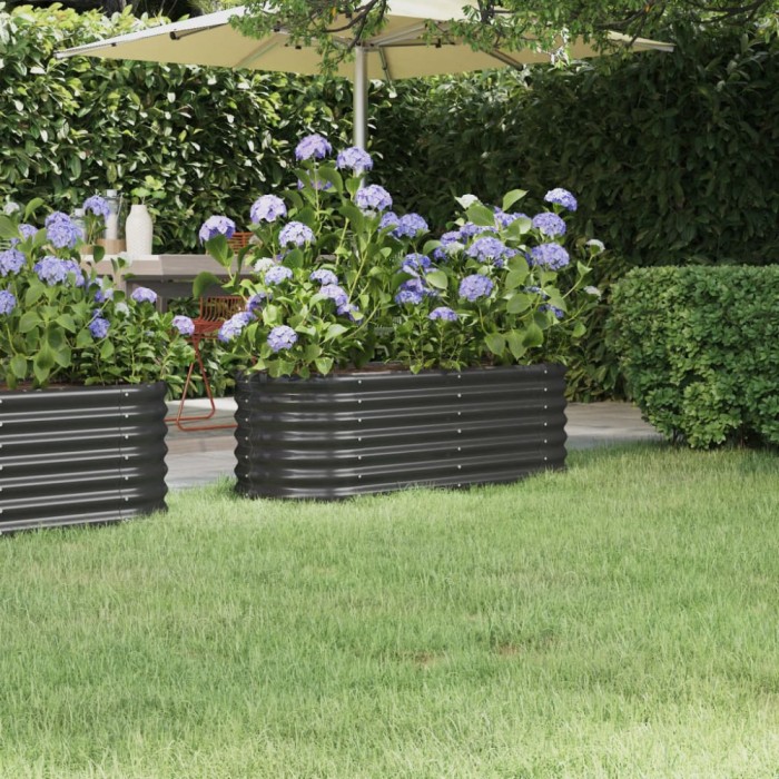 Strat &icirc;nălțat grădină 114x40x36 cm oțel vopsit electrostatic