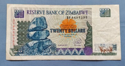 Zimbabwe - 20 Dollars / dolari (1997) foto