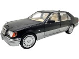 Macheta Mercedes-Benz W140 S320 Clasa S negru 1:24 metal cu lumini, sunete usi capota si portbagaj deschise