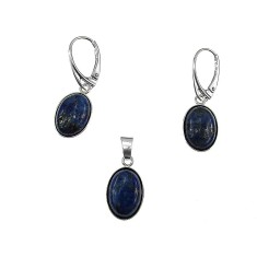 Set argint cu lapis lazuli oval 14x10 MM foto