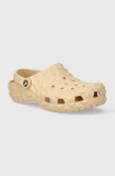 Crocs papuci Classic Geometric Clog culoarea bej, 209563