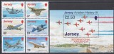 Jersey 2007 - Istoria aviației, Serie + Colita, MNH