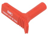 Conector mufă banană 4mm &icirc;n unghi, roșie