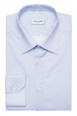 Camasa barbati slim bleu cu print C001SL