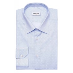 Camasa barbati slim bleu cu print C001SL