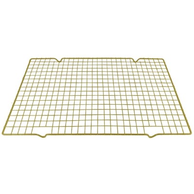 Suport metalic pentru bucatarie ideal la racirea prajiturilor, gogosilor, blatului de tort, biscuiti, fursecuri, 40 x 25 cm, auriu foto