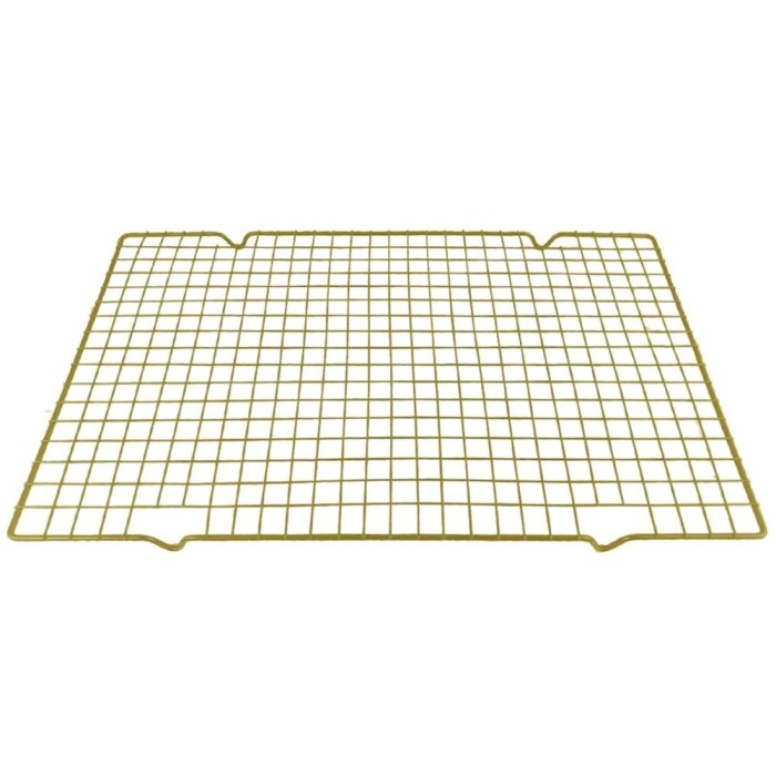 Suport metalic pentru bucatarie ideal la racirea prajiturilor, gogosilor, blatului de tort, biscuiti, fursecuri, 40 x 25 cm, auriu