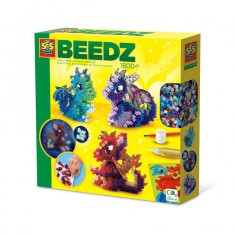 Set creativ Beedz - Margele de calcat Dragoni 3D Glow in the Dark,1800 bucati