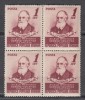 ROMANIA 1952 LP 322 ZILELE MEDICALE ROMANO-SOVIETICE PAVLOV BLOC DE 4 TIMBRE MNH, Nestampilat