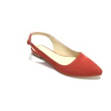 Balerini decupati din piele Lia Velvet Red