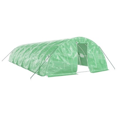 Sera cu cadru din otel, verde, 60 m&amp;sup2;, 12x5x2,3 m foto
