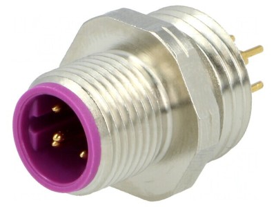 Soclu M12 Pin 5 Tată B-Profibus THT Fixare prin Rotire foto