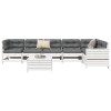 Gossi set canapea de gradina, 7 piese, alb, lemn masiv de pin