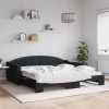 VidaXL Pat de zi cu extensie, negru, 100x200 cm, textil 3197537