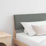 VidaXL Tăblie tapițată Gri &icirc;nchis 180 cm Lemn de pin masiv 879105