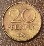 C50 - Moneda foarte veche - Germania Democrata DDR - 20 pfennig - 1983 - litera A