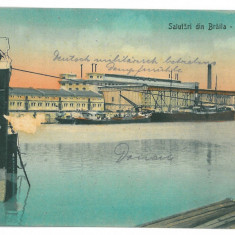 4795 - BRAILA, Harbor, ship, Romania - old postcard, CENSOR - used - 1917