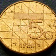 Moneda 5 GULDENI - OLANDA, anul 1988 *cod 3647