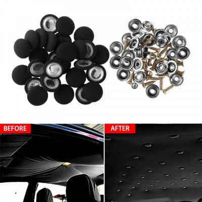 Set 12 clipsuri pentru reparatii tapiterie plafon auto, culoare Negru foto