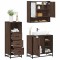 vidaXL Set mobilier de baie, 3 piese, stejar maro, lemn prelucrat 3301059