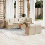 VidaXL Set canapele de grădină cu perne, 10 piese, bej, poliratan 3226296