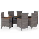 Cumpara ieftin Set de mobilier pentru gradina, cu perne, 7 piese, gri