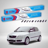 Cumpara ieftin Ștergătoare Skoda Fabia II 5J2 2006-2013 | Set Față Flat Universal &ndash; TeamCar&reg;