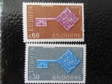 Andorra Franceza--Europa CEPT-serie completa-nestampilate, Nestampilat