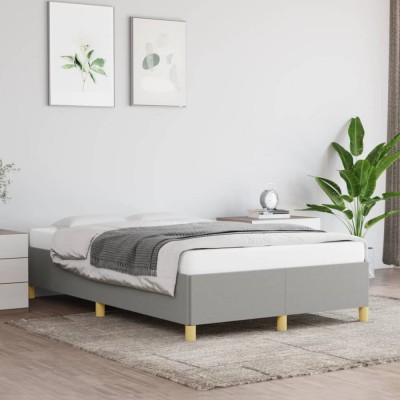vidaXL Cadru de pat fără saltea țesătură gri deschis 120x190 cm 3269638 foto