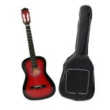 Cumpara ieftin Chitara Clasica 4/4 IdeallStore&reg;, 95cm, Lemn Tei, Corzi Otel, Rosu, Husa Inclusa, Adulti/Incepatori
