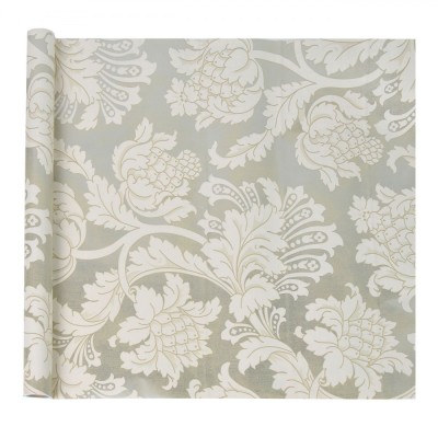 Folie Autocolant Mobilă, Damask, PVC, Bej Argintiu, Rola 45x200cm foto