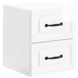 vidaXL Dulap de noapte suspendat Alb foarte lucios 34,5 x 33 x 40 cm 899323
