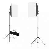 VidaXL Lumini de studio profesionale, 2 buc., negru, 40 x 60 cm, oțel