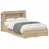 vidaXL Cadru de pat cu depozitare Stejar Sonoma 120 x 200 cm 3433852