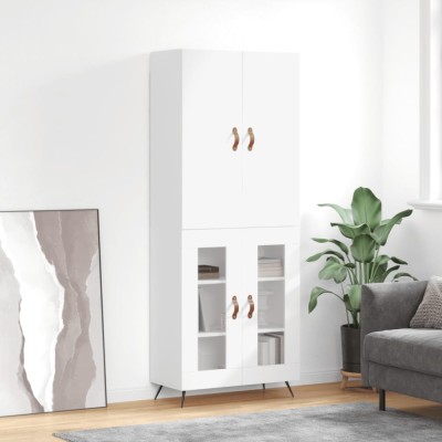 vidaXL Dulap &amp;icirc;nalt, alb, 69,5x34x180 cm, lemn compozit 3195707 foto