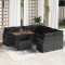 vidaXL Set Canapea de Grădină cu pernă Manual 9 pcs Negru Standard Ratan