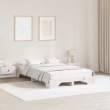 VidaXL Cadru de pat Alb 120 x 190 cm Lemn masiv de pin