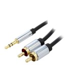 Cablu audio stereo Jack 3.5 mm - 2x RCA 1.5m ecranat aurit VENTION BCFBG