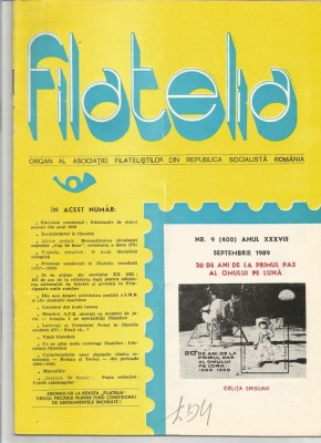 Romania, revista Filatelia nr. 9/1989 (400) foto