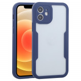 Cumpara ieftin Husa iPhone 12 360 grade silicon TPU transparenta Albastru, Techsuit
