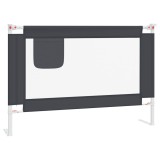 Cumpara ieftin Balustrada de protectie pat copii, gri inchis, 100x25 cm textil