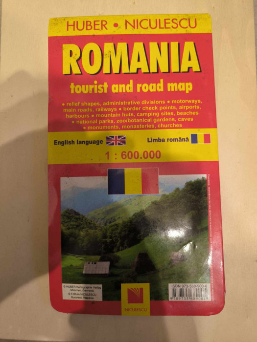 Romania - Harta rutiera si turistica - Huber - NIculescu