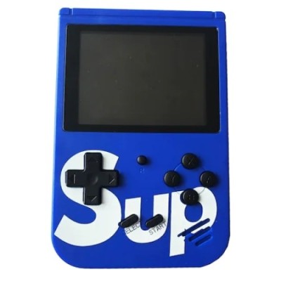 Consola Game Box, Micro-USB, Multiplayer, portabila, cu 400 de jocuri, retro, albastru foto
